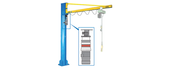 COLUMN JIB CRANES IN CANTILEVERED BEAM WITH ONE SPEED MOTORIZED ARM - MOD. CM3 RE